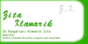 zita klamarik business card